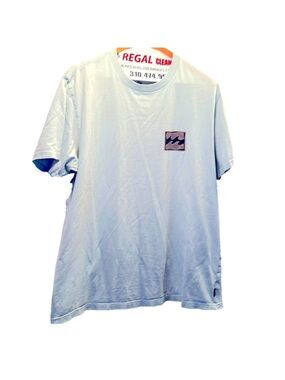 BILLABONG ZZ Premium Tee Shirt, SZ L, Light Blue Color, PTP 22”, Length 27”